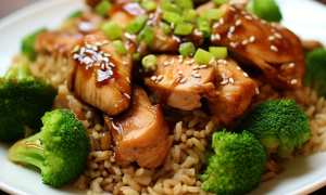 Arroz Integral com Frango e Brócolis