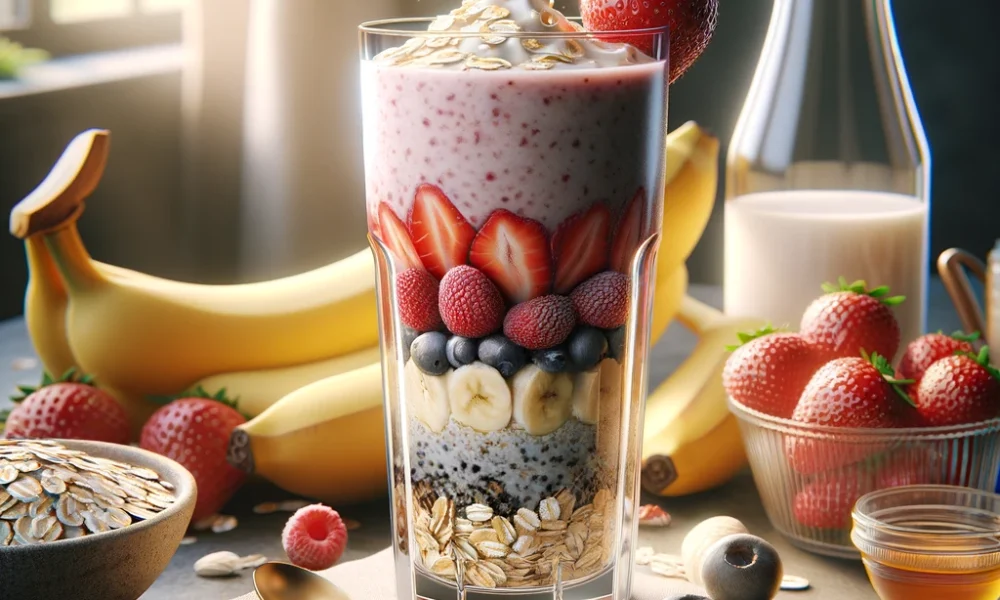Smoothie Energético de Frutas e Aveia