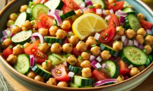 Salada de Grão-de-Bico com Legumes
