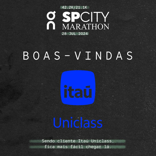 Itaú Uniclass é o patrocinador da On SP City Marathon 2024