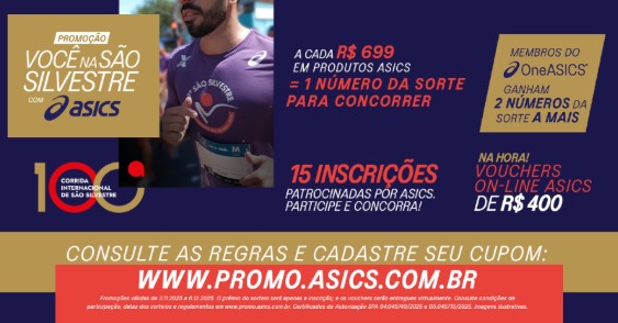 Promoção “Você na São Silvestre com ASICS” leva consumidores para viver a experiência completa da 100ª São Silvestre