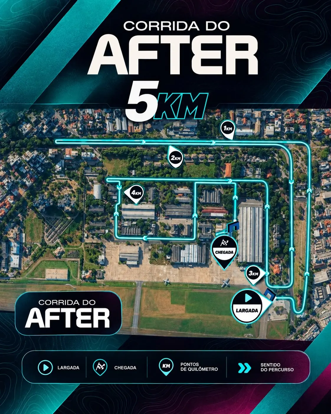 Percurso de 5 km da Corrida do After no Campo de Marte